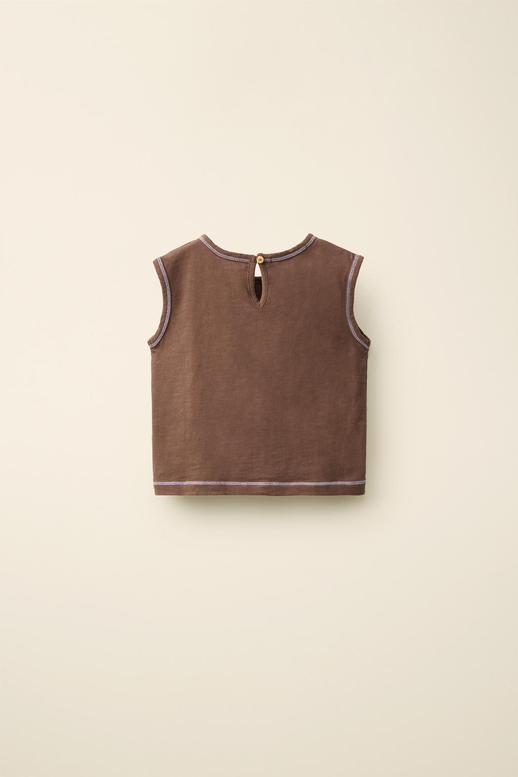 Футболка без рукавов с контрастной отстрочкой caramel london x zara