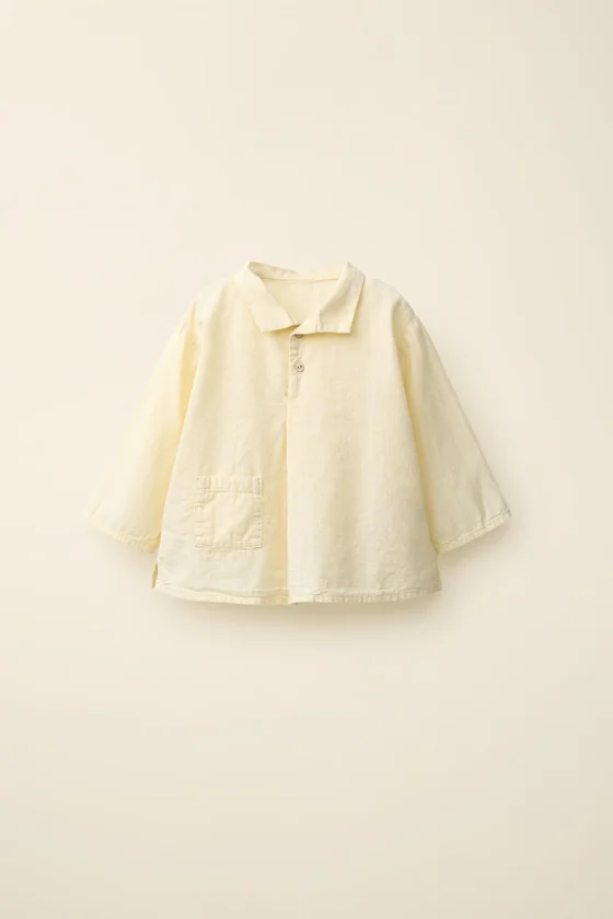 Рубашка из трикотажа slub с длинными рукавами, коллекция caramel london x zara