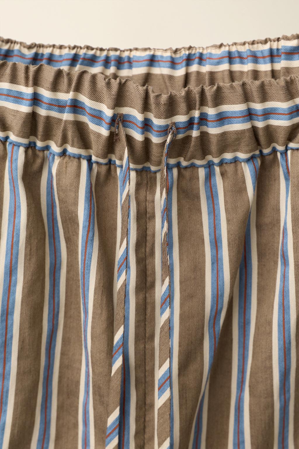 Брюки из льняной смеси в полоску, созданные caramel london x zara