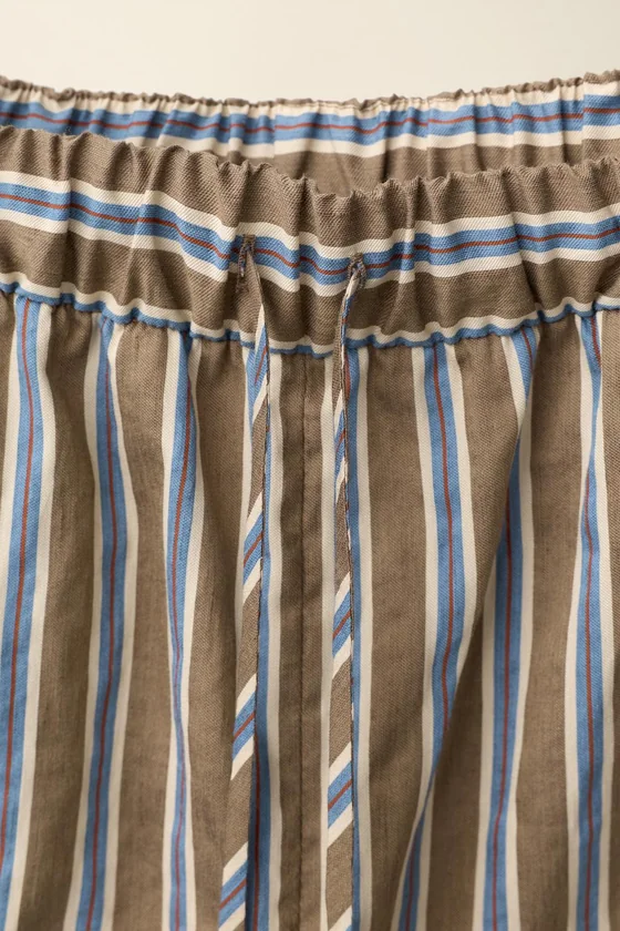 Брюки из льняной смеси в полоску, созданные caramel london x zara