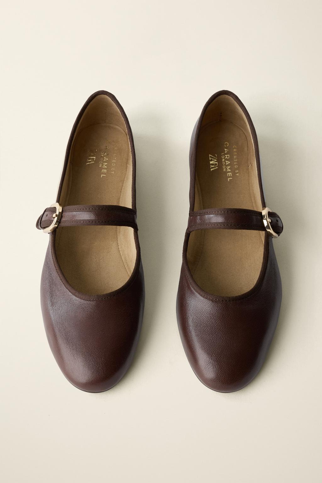 Кожаные балетки от caramel london x zara