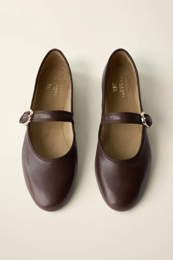 Кожаные балетки от caramel london x zara