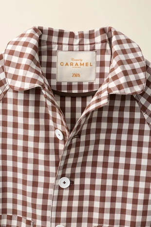 Длинный тренч в клетку от caramel london x zara- Заказать в России