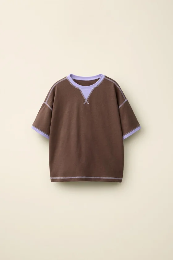 Футболка с контрастной прострочкой от caramel london x zara