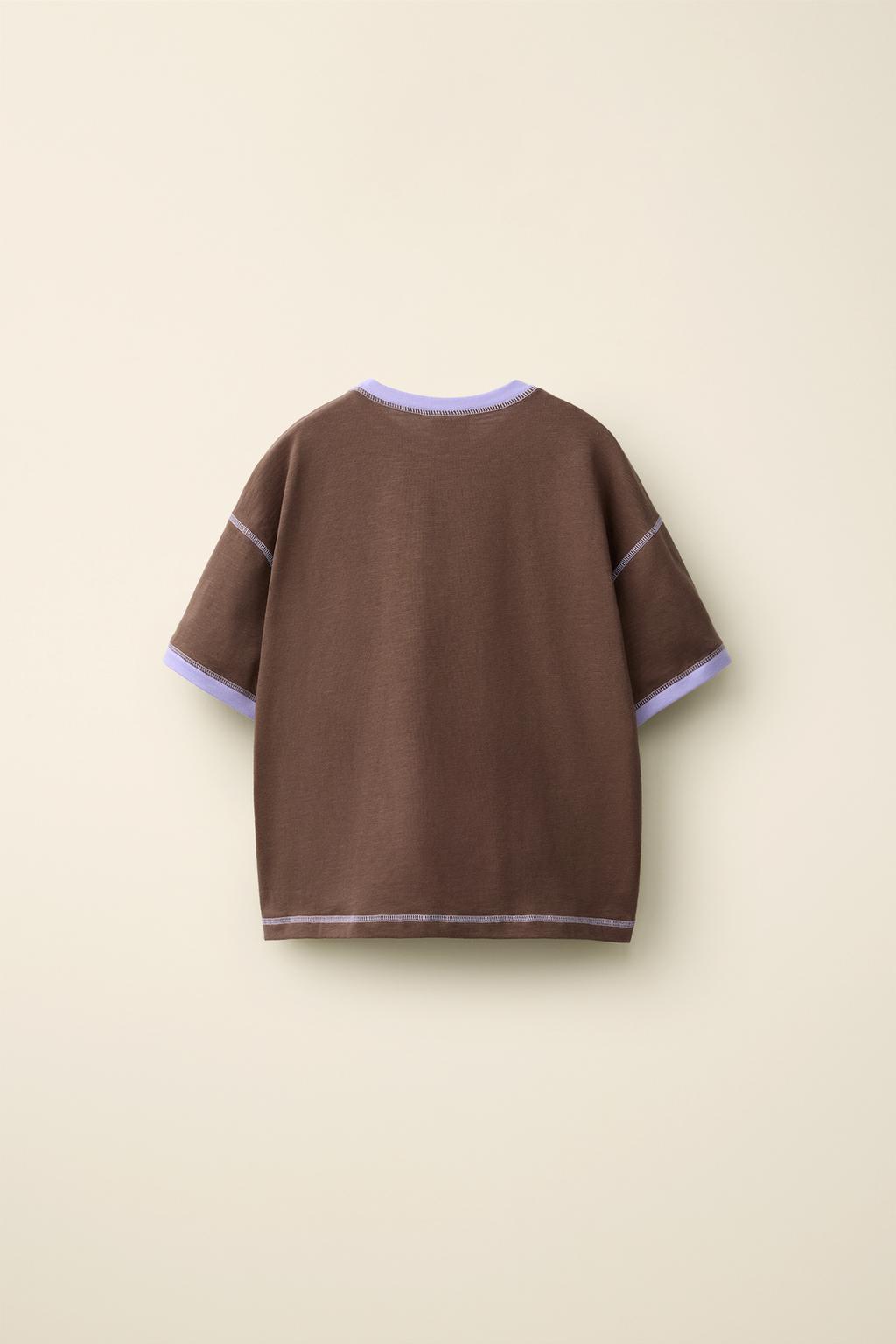 Футболка с контрастной прострочкой от caramel london x zara
