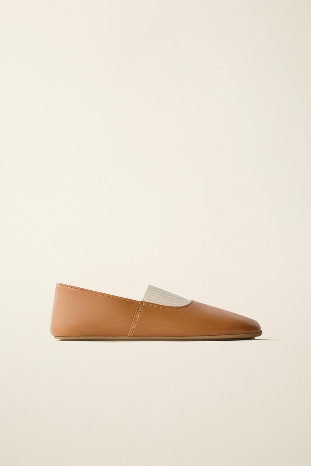 Кожаные балетки leather ballet flats от caramel london x zara