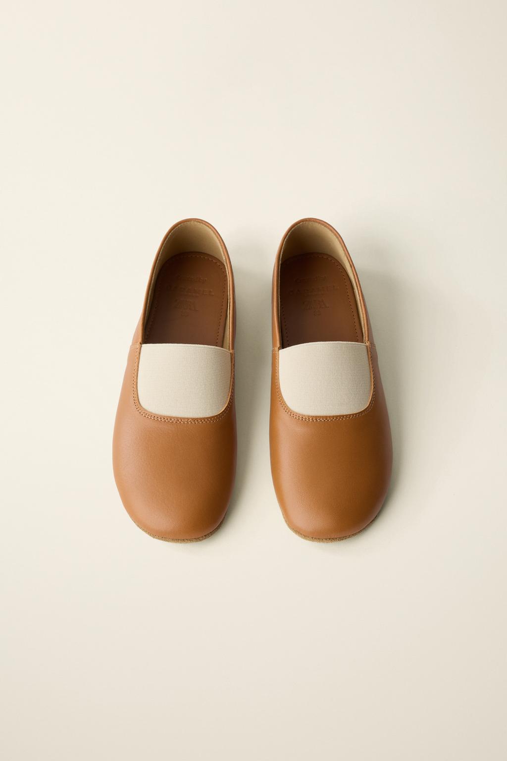 Кожаные балетки leather ballet flats от caramel london x zara