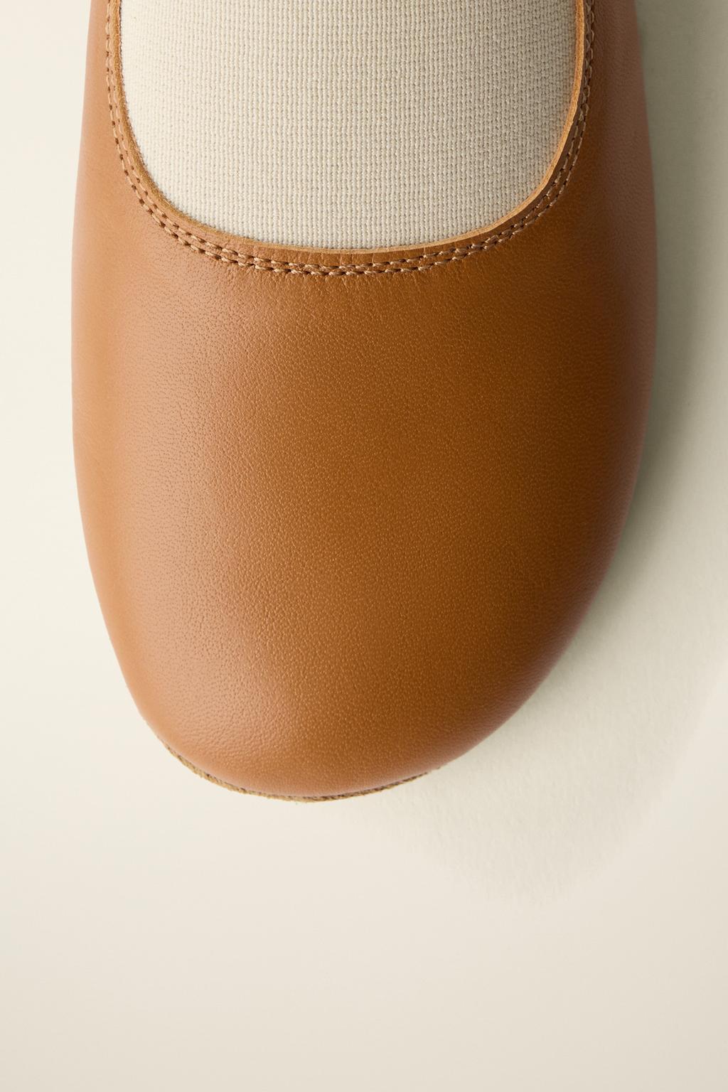 Кожаные балетки leather ballet flats от caramel london x zara