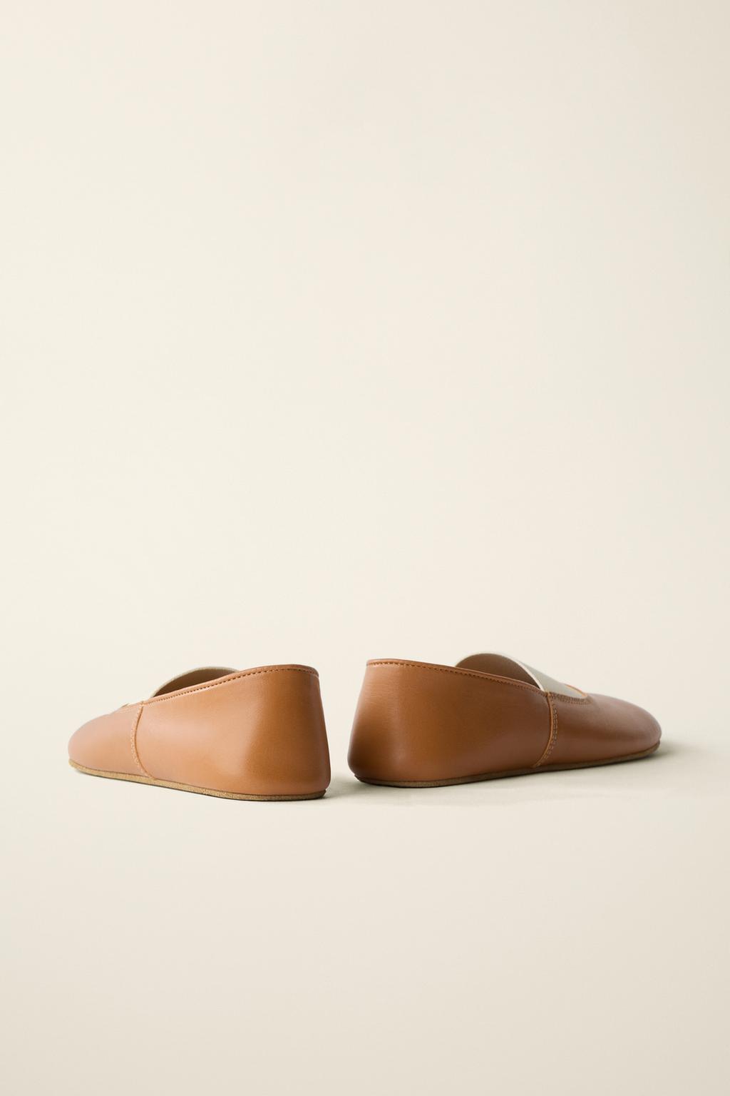 Кожаные балетки leather ballet flats от caramel london x zara