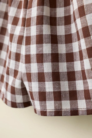 Бермуды из хлопка и льна в клетку от caramel london x zara- Заказать в России