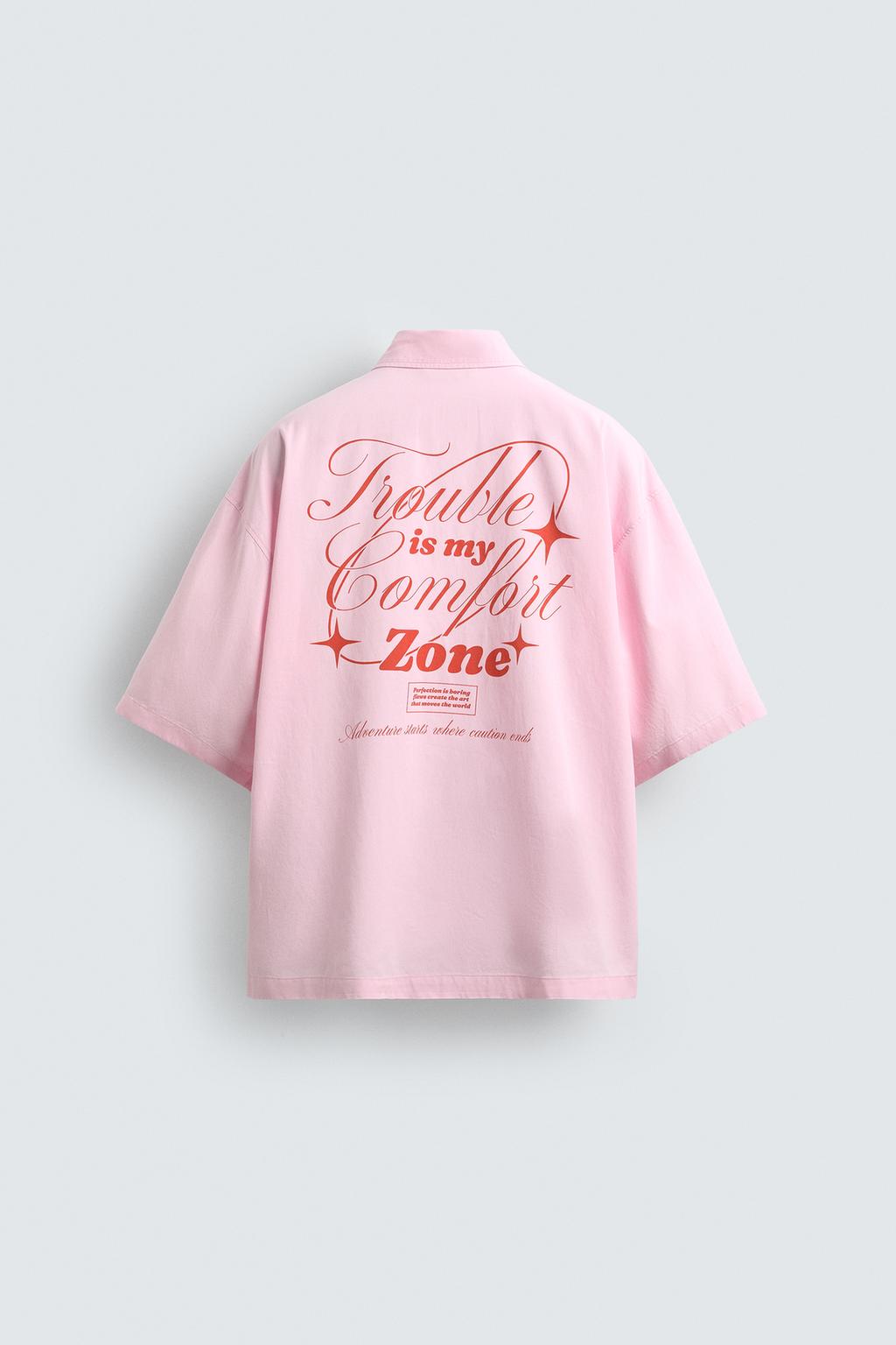 РУБАШКА BOXY FIT С НАДПИСЯМИ