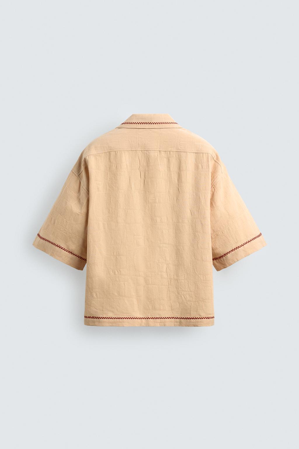 РУБАШКА BOXY FIT JACQUARD С ВЫШИВКОЙ