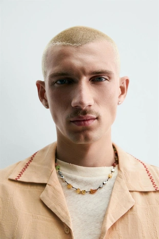 Рубашка Boxy Fit Jacquard с вышивкой- Заказать в России