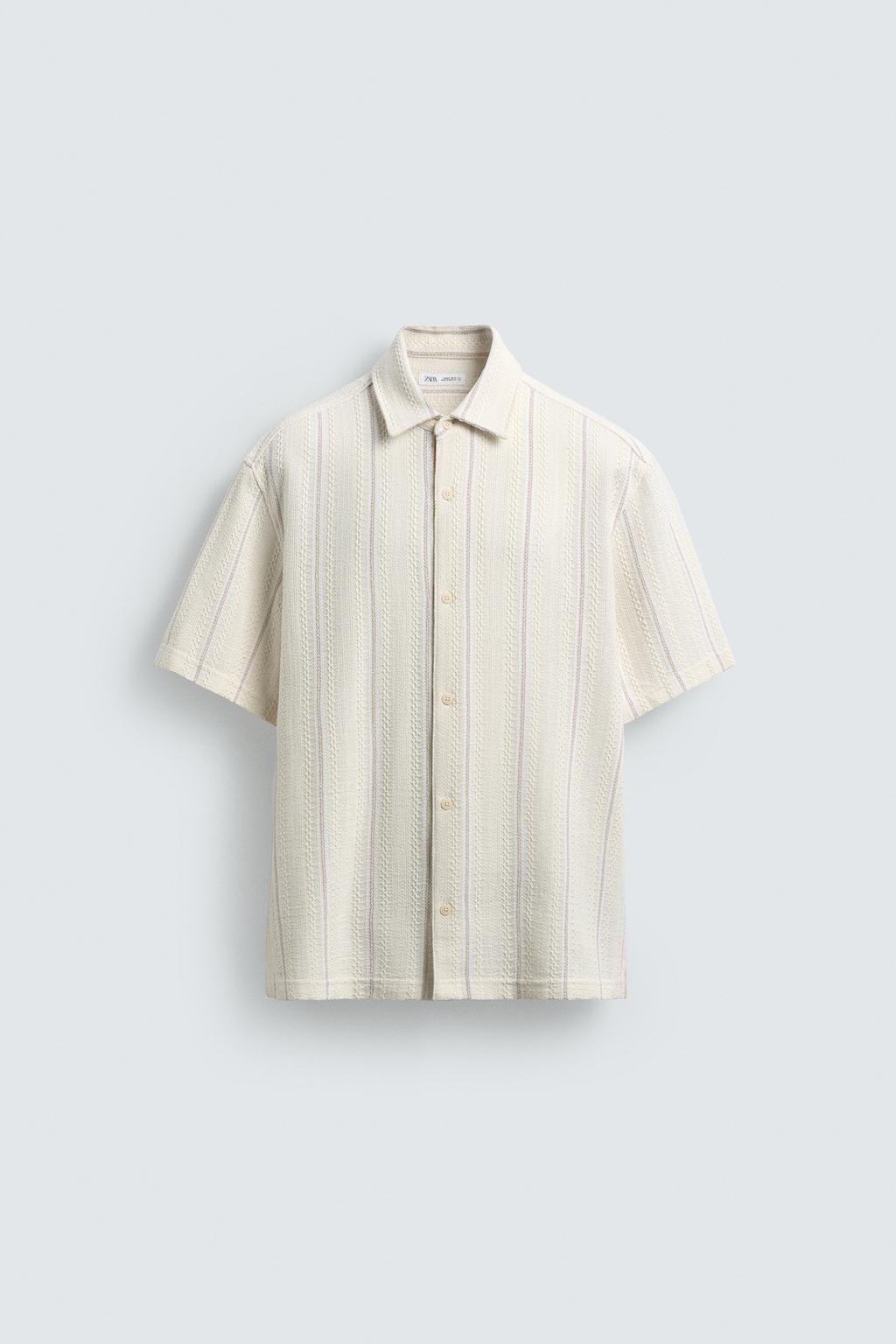 РУБАШКА REGULAR FIT ИЗ РЕЛЬЕФНОЙ ТКАНИ
