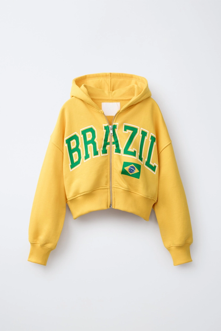 Укорочённое худи brasil на молнии