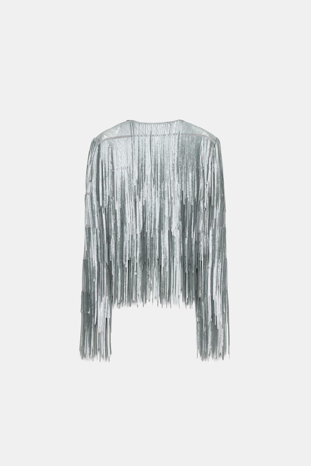 КУРТКА С БАХРОМОЙ И ПАЙЕТКАМИ — ZW COLLECTION
