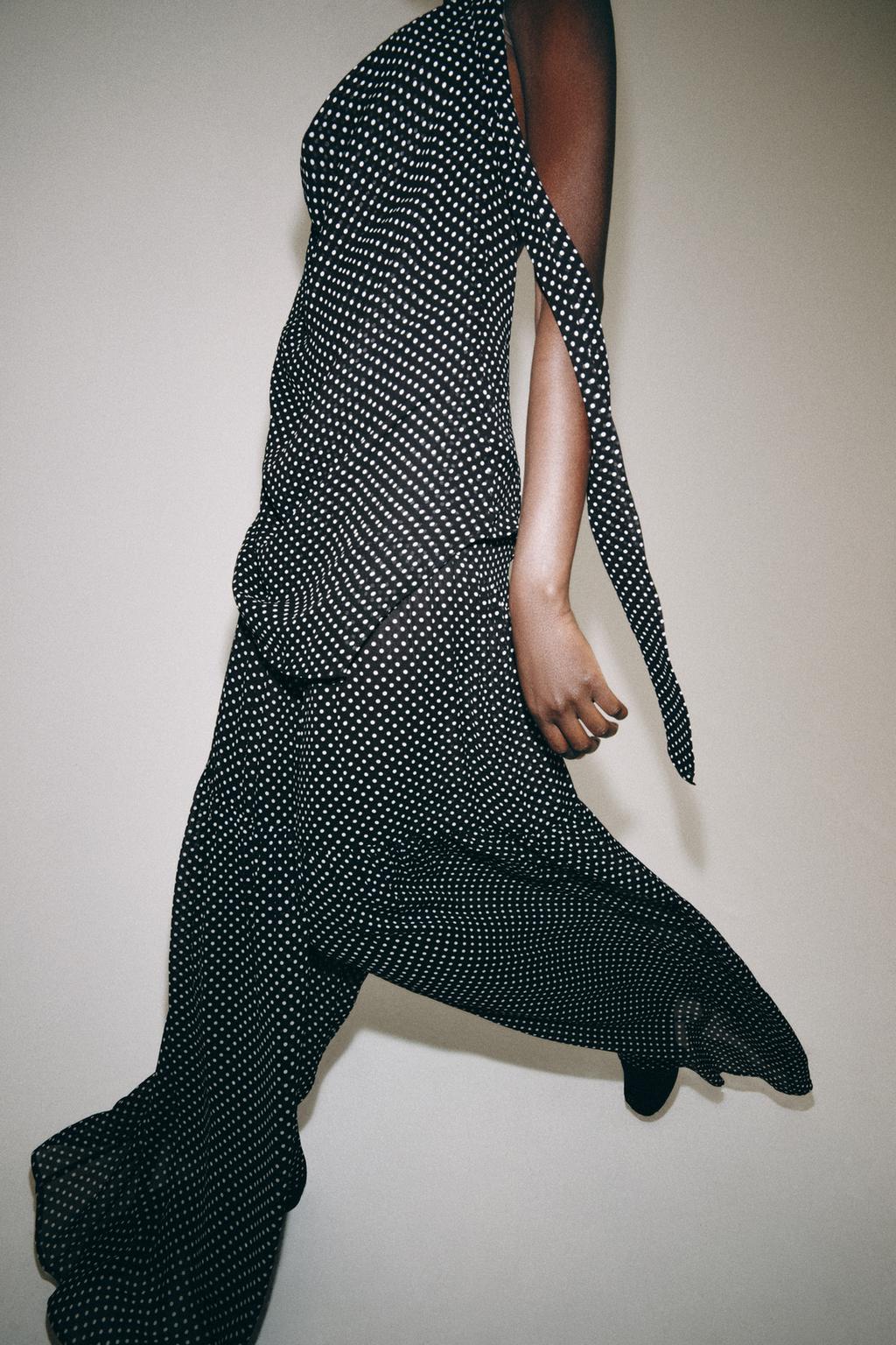БРЮКИ В ГОРОШЕК С ЗАЩИПАМИ — ZW COLLECTION
