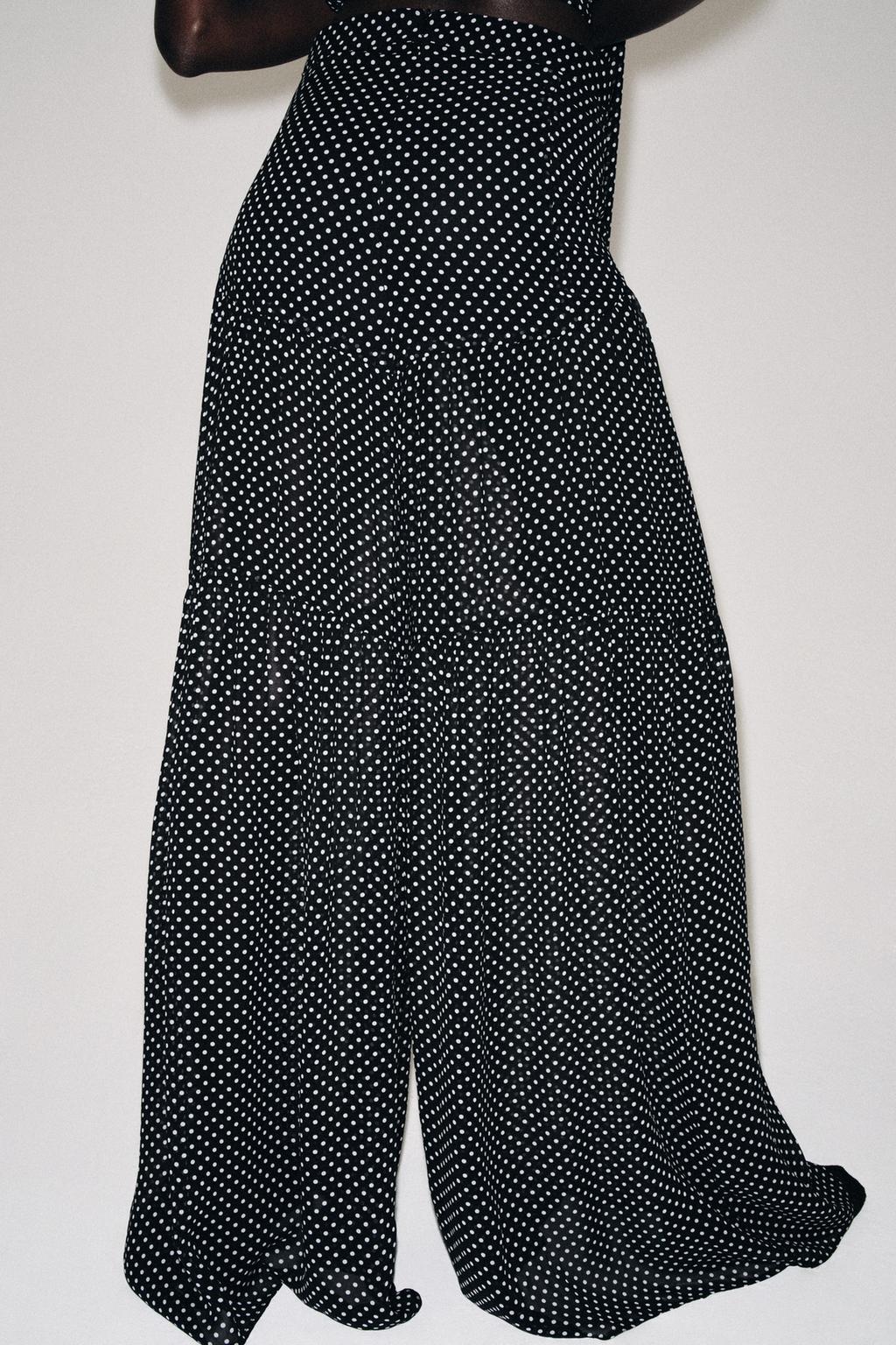БРЮКИ В ГОРОШЕК С ЗАЩИПАМИ — ZW COLLECTION