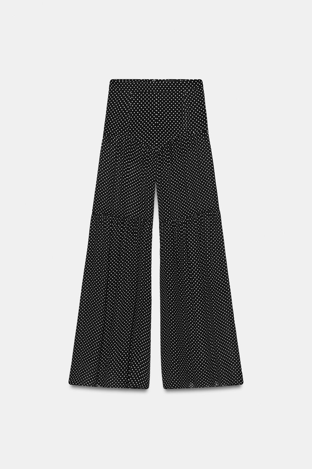 БРЮКИ В ГОРОШЕК С ЗАЩИПАМИ — ZW COLLECTION