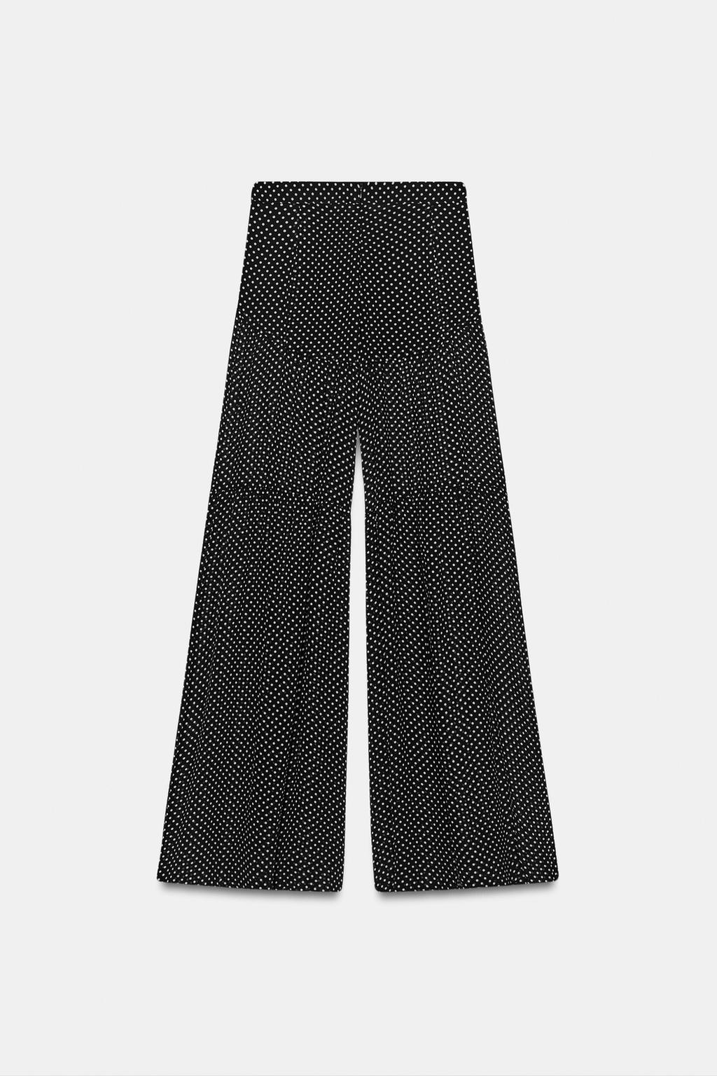 БРЮКИ В ГОРОШЕК С ЗАЩИПАМИ — ZW COLLECTION