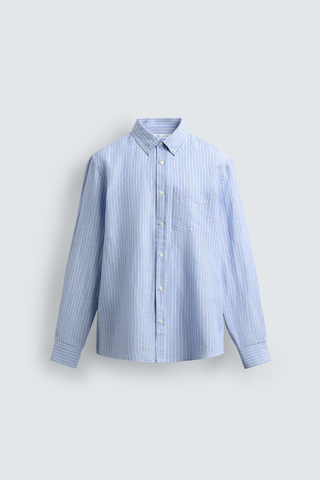 РУБАШКА REGULAR FIT ИЗ ЛЬНА И ХЛОПКА