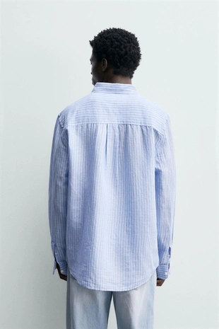 Рубашка Regular Fit из льна и хлопка