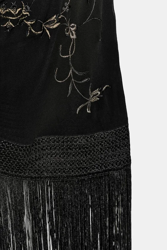 ТОП С ВЫШИВКОЙ И БАХРОМОЙ — коллекция Zara «ZW»