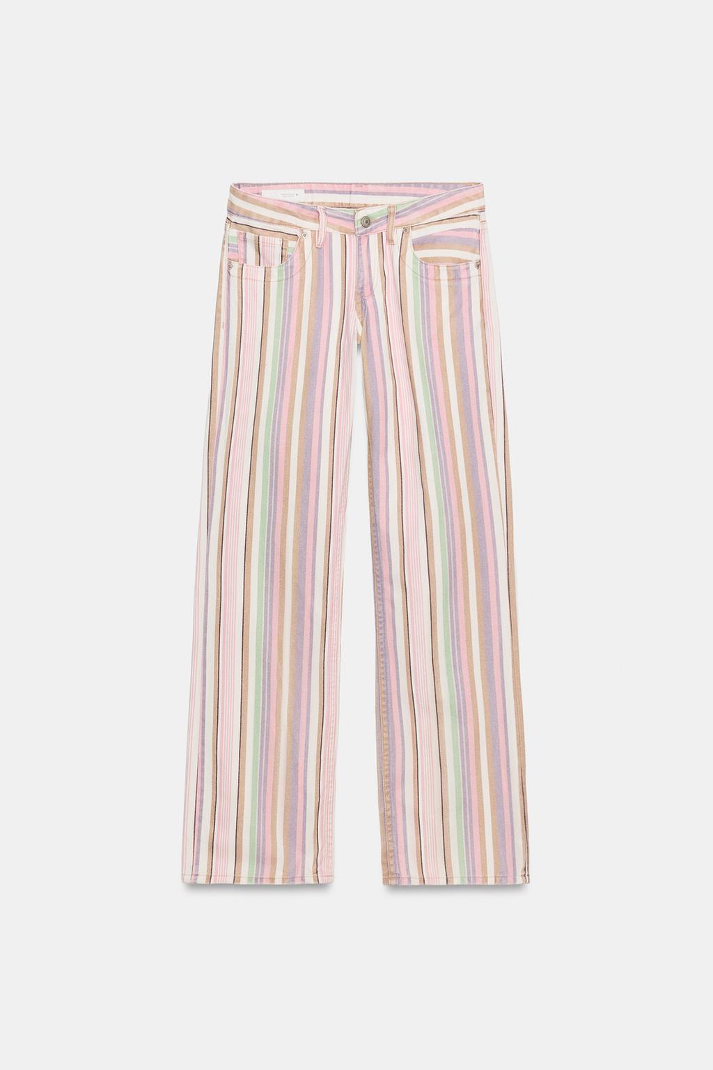 ДЖИНСЫ TRF WIDE LEG В ПОЛОСКУ С НИЗКОЙ ПОСАДКОЙ