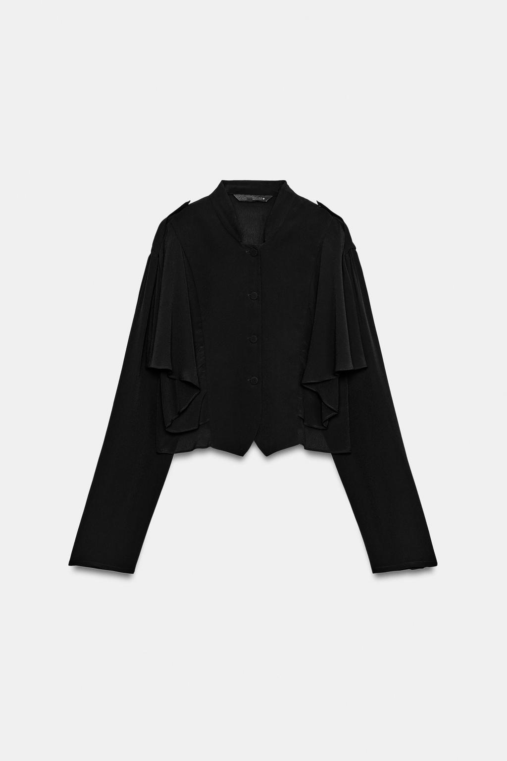 УКОРОЧЕННАЯ РУБАШКА С ВОЛАНАМИ — ZW COLLECTION