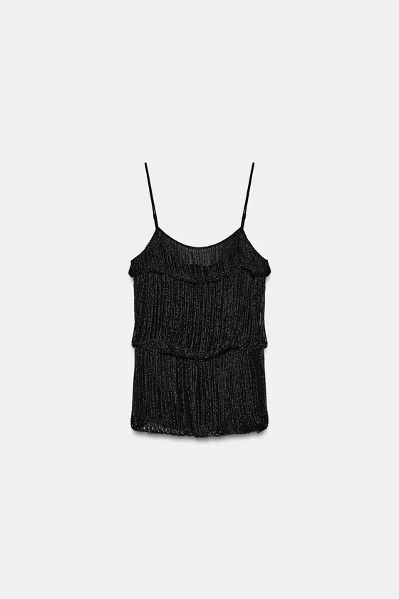ТОП СО СБОРКАМИ И БУСИНАМИ — коллекция Zara «ZW»