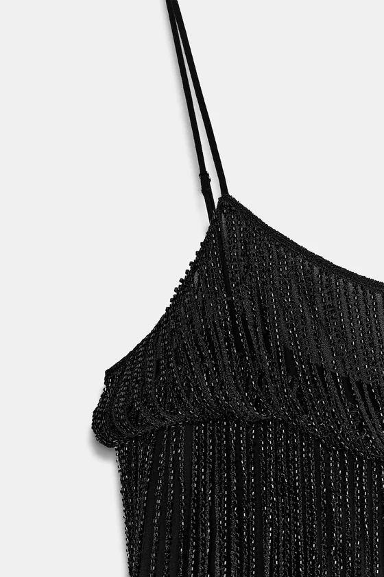 ТОП СО СБОРКАМИ И БУСИНАМИ — коллекция Zara «ZW»