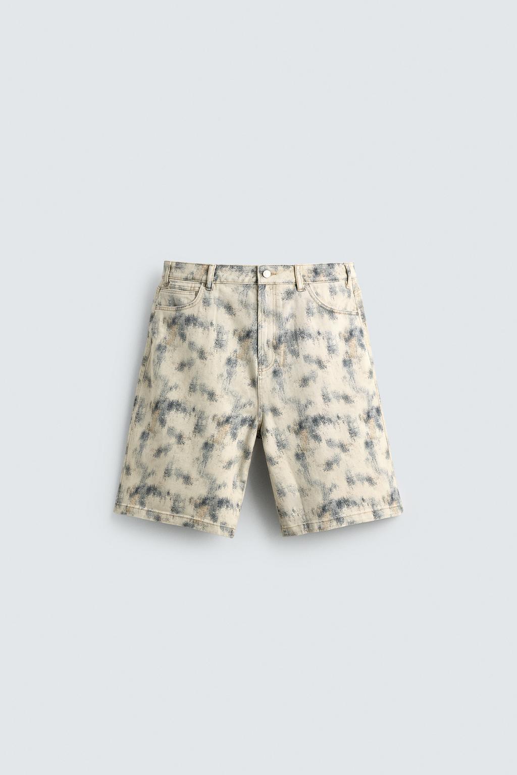 ШОРТЫ RELAXED FIT С АБСТРАКТНЫМ ПРИНТОМ