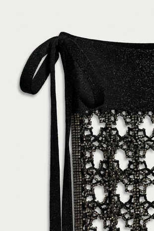 Полупрозрачный парео с открытой вязкой и бисерными кисточками marisa berenson x zara- Заказать в России
