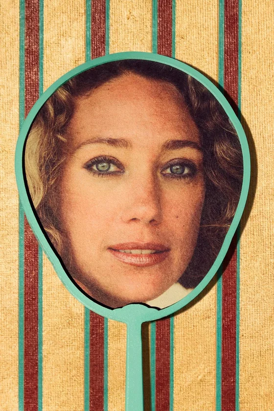 Веер из бумаги с изображением лица marisa berenson