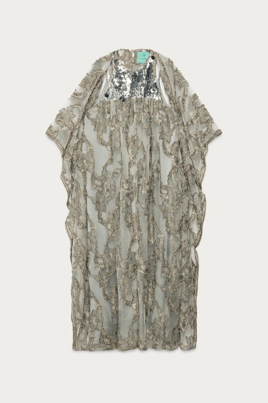 Платье-туника с жаккардом и пайетками marisa berenson x zara