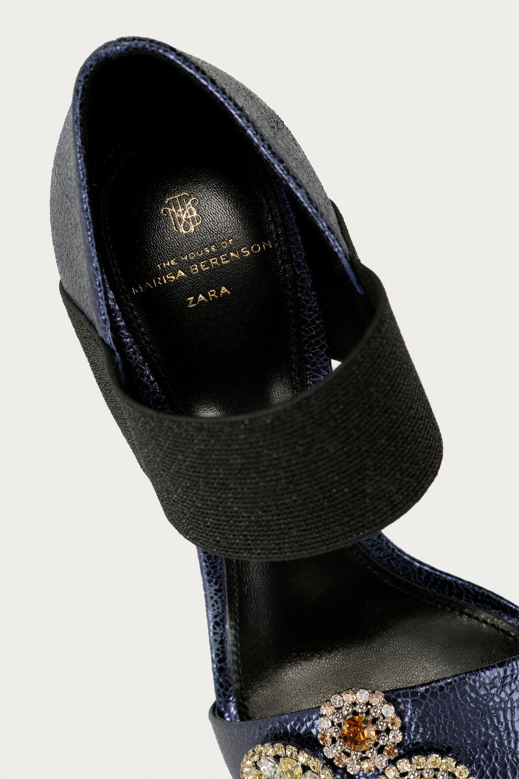 Босоножки на каблуке из металлизированной кожи marisa berenson x zara