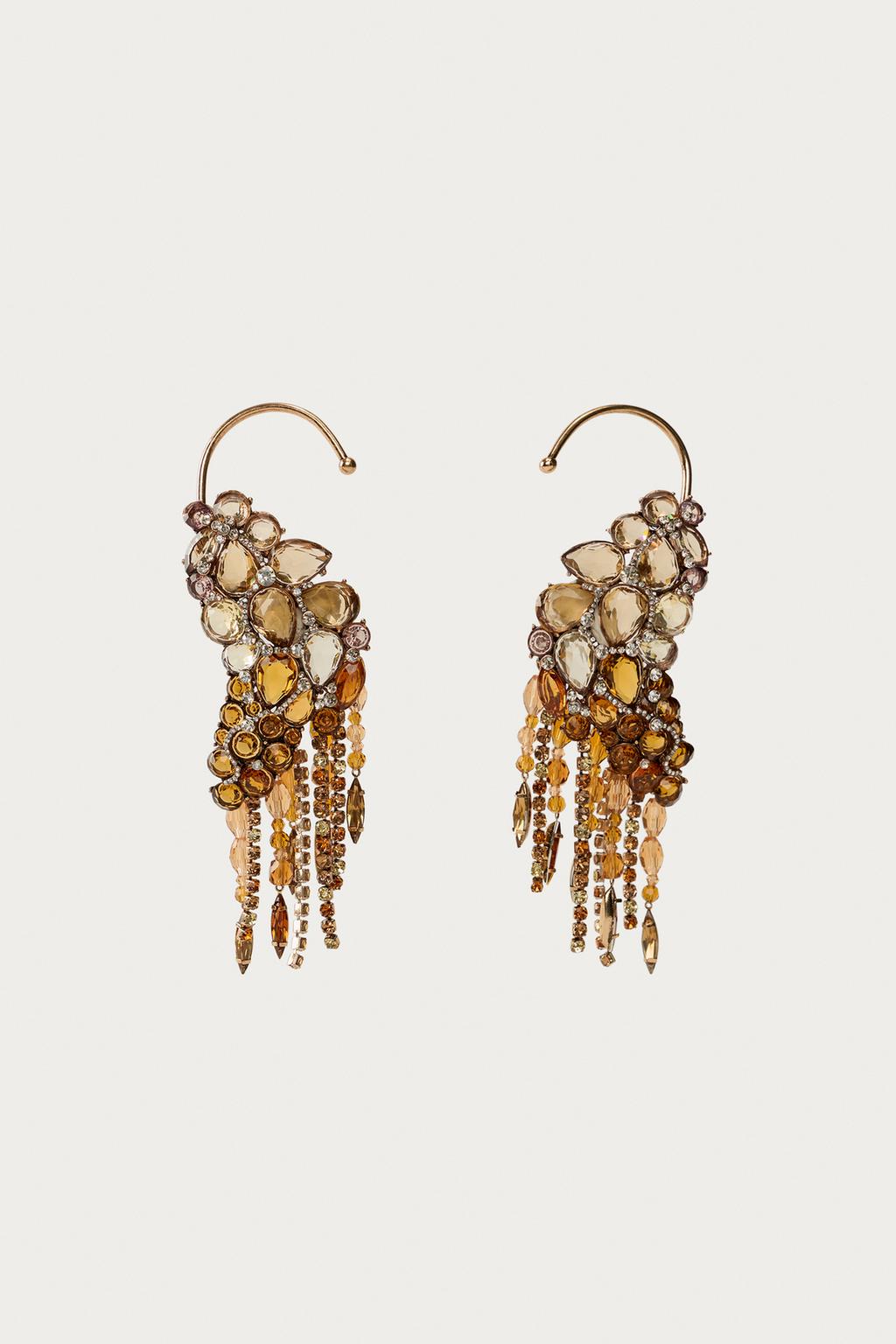 Серьги с яркими камнями marisa berenson x zara