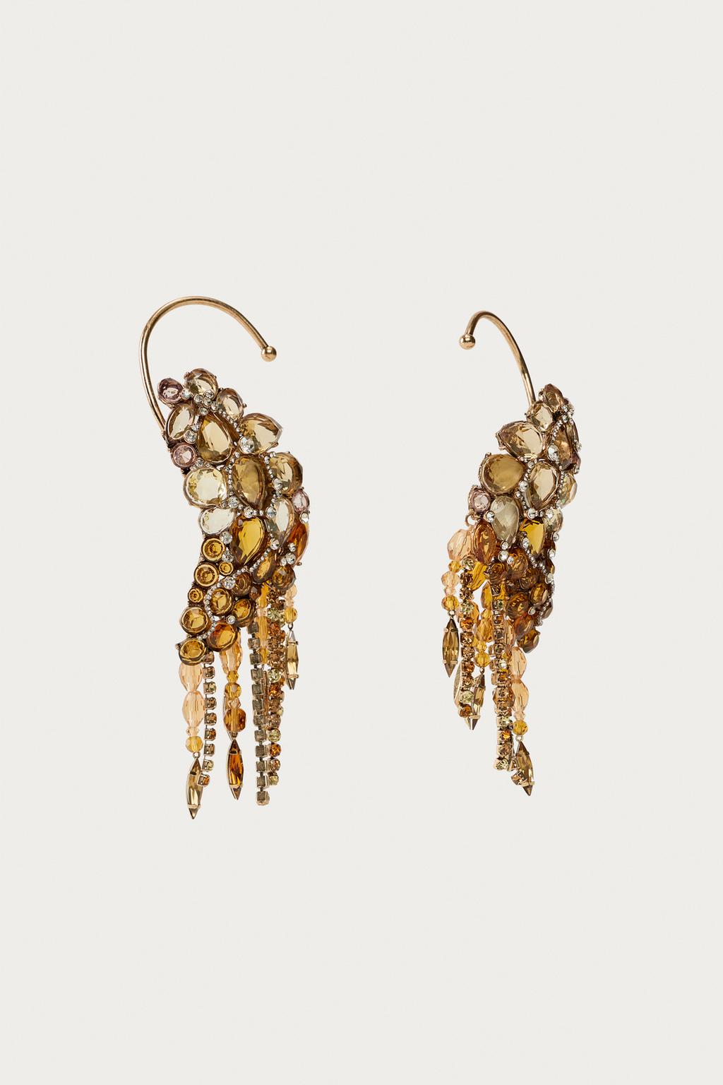Серьги с яркими камнями marisa berenson x zara