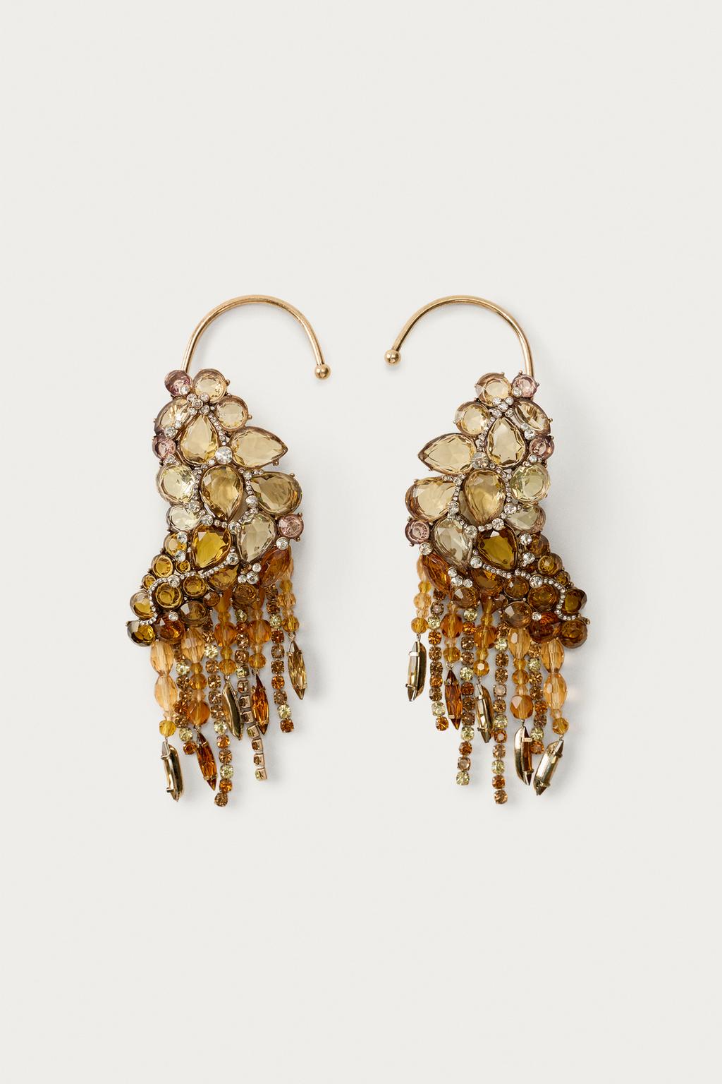Серьги с яркими камнями marisa berenson x zara