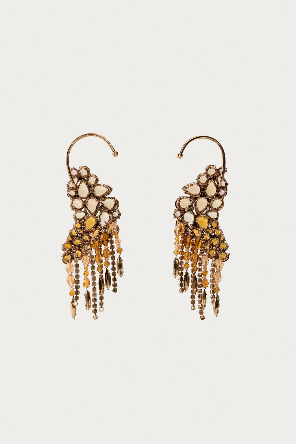 Серьги с яркими камнями marisa berenson x zara