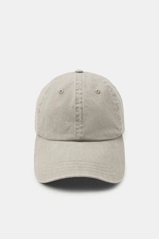 Light grey | 1023/046/811 - Zara Однотонная кепка из саржи