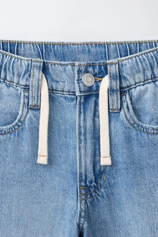 Blue | 4110/700/400 - Zara Джинсы багги на шнурке