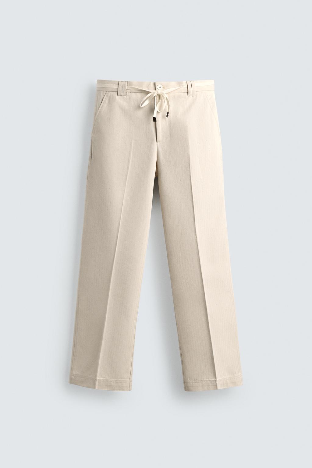БРЮКИ STRAIGHT FIT В ЕЛОЧКУ