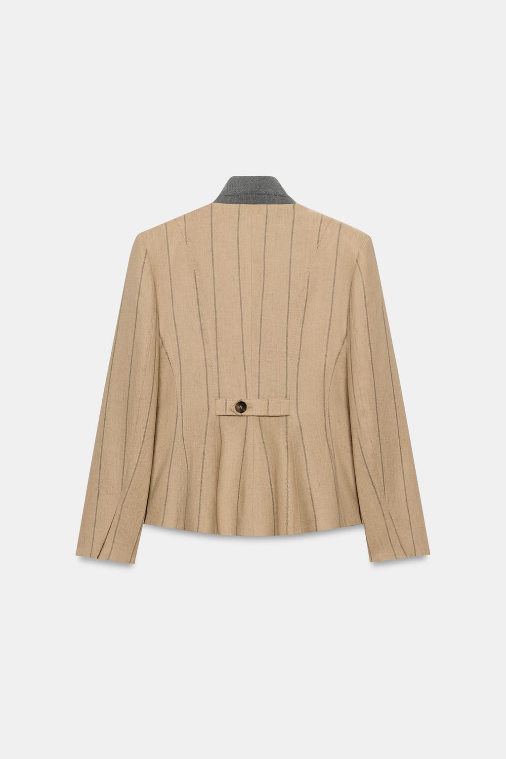 БЛЕЙЗЕР В ПОЛОСКУ ИЗ СМЕСОВОГО ЛЬНА — ZW COLLECTION
