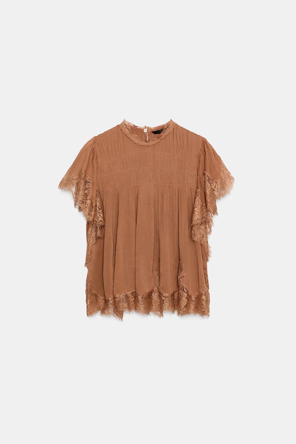 КРУЖЕВНОЙ ТОП С ВОЛАНАМИ — ZW COLLECTION
