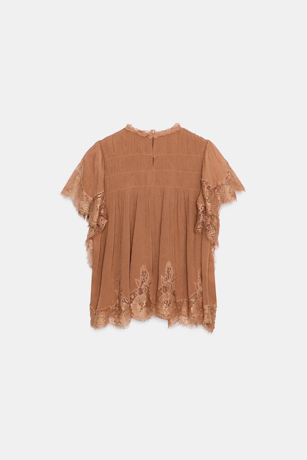 КРУЖЕВНОЙ ТОП С ВОЛАНАМИ — ZW COLLECTION