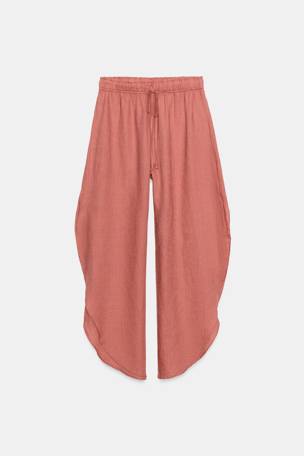 БРЮКИ ИЗ 100% ЛЬНА С РАЗРЕЗАМИ — ZW COLLECTION