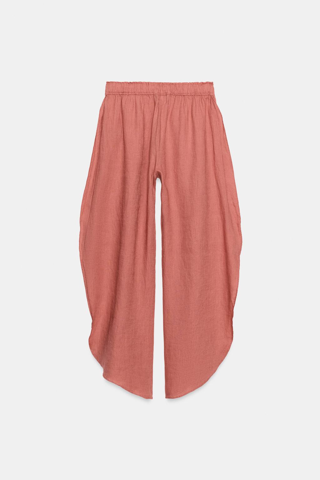 БРЮКИ ИЗ 100% ЛЬНА С РАЗРЕЗАМИ — ZW COLLECTION