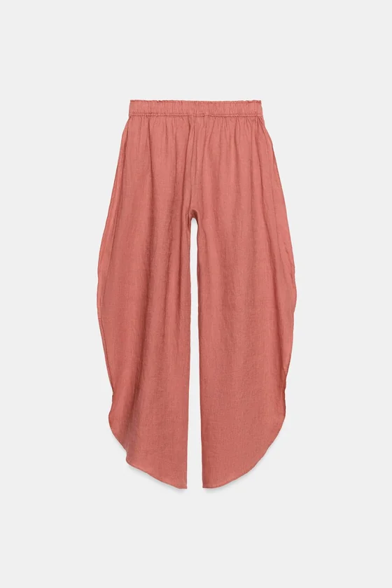 БРЮКИ ИЗ 100% ЛЬНА С РАЗРЕЗАМИ — коллекция Zara «ZW»