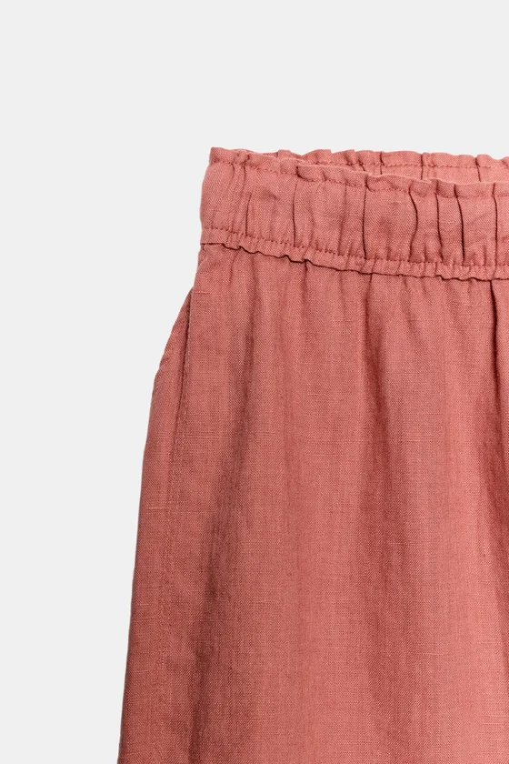БРЮКИ ИЗ 100% ЛЬНА С РАЗРЕЗАМИ — коллекция Zara «ZW»